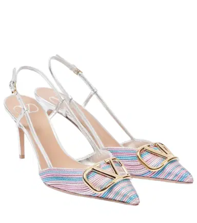 Valentino Garavani VLogo Signature 80 leather slingback pumps | Thumbnail 1 Valentino Garavani VLogo Signature 80 leather slingback pumps | Thumbnail 1