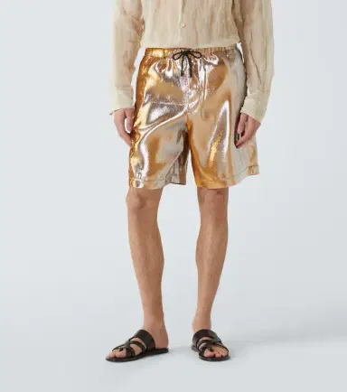 Dries Van Noten Metallic shorts | Thumbnail 3 Dries Van Noten Metallic shorts | Thumbnail 3