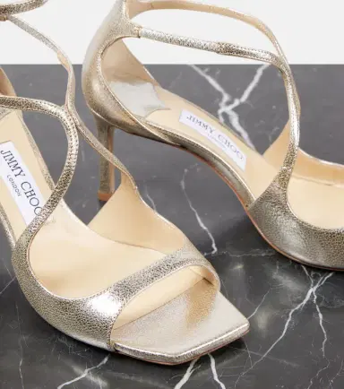 Jimmy Choo Azie 75 glitter leather sandals | Thumbnail 3 Jimmy Choo Azie 75 glitter leather sandals | Thumbnail 3