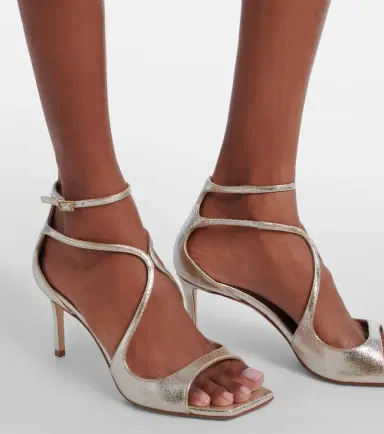 Jimmy Choo Azie 75 glitter leather sandals | Thumbnail 6 Jimmy Choo Azie 75 glitter leather sandals | Thumbnail 6