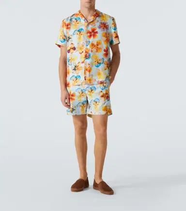 Orlebar Brown Hibbert floral silk bowling shirt | Thumbnail 4 Orlebar Brown Hibbert floral silk bowling shirt | Thumbnail 4