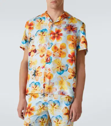 Orlebar Brown Hibbert floral silk bowling shirt | Thumbnail 5 Orlebar Brown Hibbert floral silk bowling shirt | Thumbnail 5