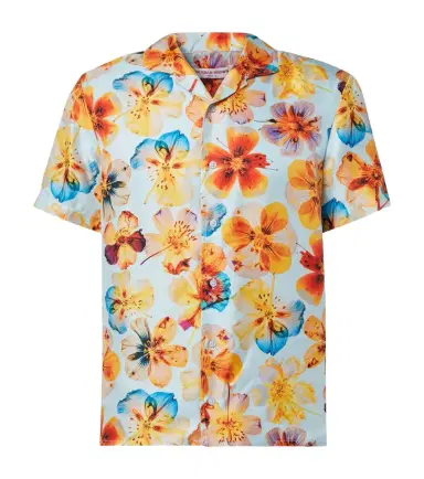 Orlebar Brown Hibbert floral silk bowling shirt | Thumbnail 1 Orlebar Brown Hibbert floral silk bowling shirt | Thumbnail 1