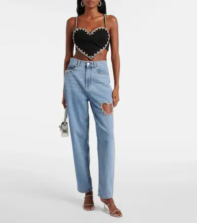 AREA Heart crystal-embellished crop top | Thumbnail 5 AREA Heart crystal-embellished crop top | Thumbnail 5