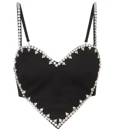 AREA Heart crystal-embellished crop top | Thumbnail 1 AREA Heart crystal-embellished crop top | Thumbnail 1