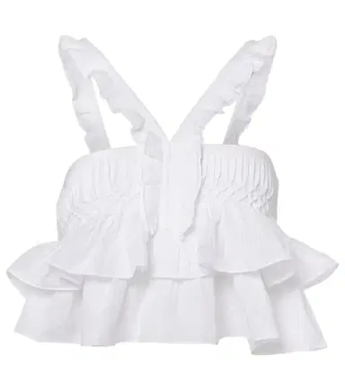 Marant Etoile Daliana ruffled cotton-blend top | Thumbnail 1 Marant Etoile Daliana ruffled cotton-blend top | Thumbnail 1