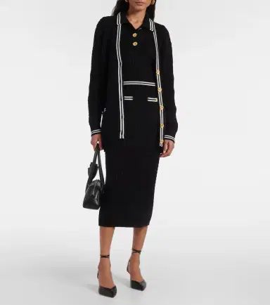 Alessandra Rich Cable-knit cotton midi skirt | Thumbnail 4 Alessandra Rich Cable-knit cotton midi skirt | Thumbnail 4