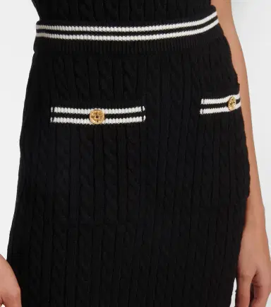 Alessandra Rich Cable-knit cotton midi skirt | Thumbnail 5 Alessandra Rich Cable-knit cotton midi skirt | Thumbnail 5