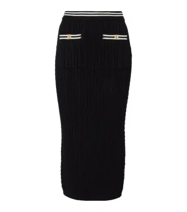 Alessandra Rich Cable-knit cotton midi skirt | Thumbnail 1 Alessandra Rich Cable-knit cotton midi skirt | Thumbnail 1