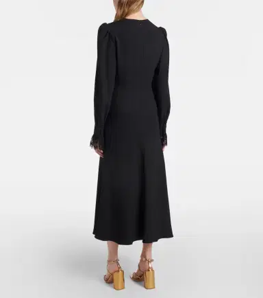 Alessandra Rich Envers lace-trimmed satin midi dress | Thumbnail 3 Alessandra Rich Envers lace-trimmed satin midi dress | Thumbnail 3
