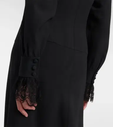 Alessandra Rich Envers lace-trimmed satin midi dress | Thumbnail 4 Alessandra Rich Envers lace-trimmed satin midi dress | Thumbnail 4