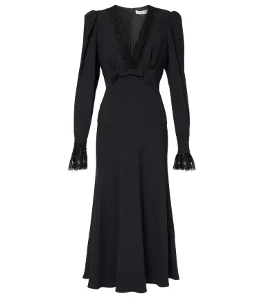 Alessandra Rich Envers lace-trimmed satin midi dress | Thumbnail 1 Alessandra Rich Envers lace-trimmed satin midi dress | Thumbnail 1