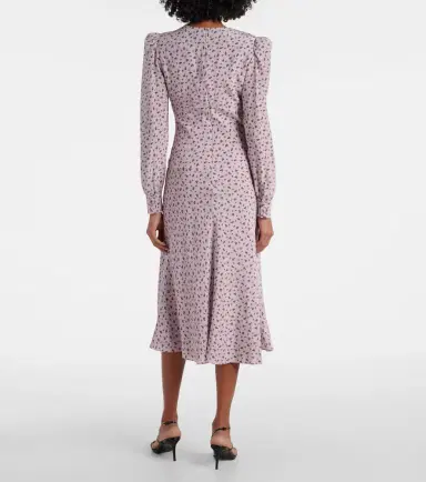 Alessandra Rich Floral lace-trimmed silk midi dress | Thumbnail 3 Alessandra Rich Floral lace-trimmed silk midi dress | Thumbnail 3
