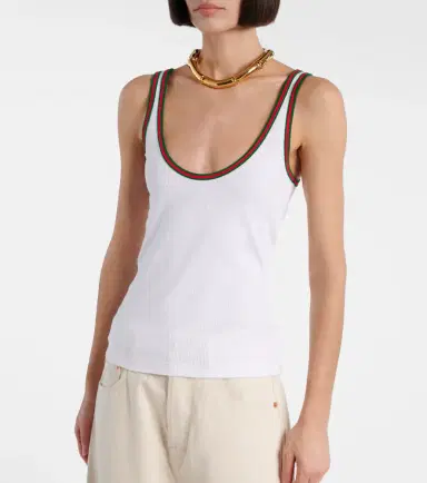 Gucci Ribbed-knit cotton tank top | Thumbnail 2 Gucci Ribbed-knit cotton tank top | Thumbnail 2