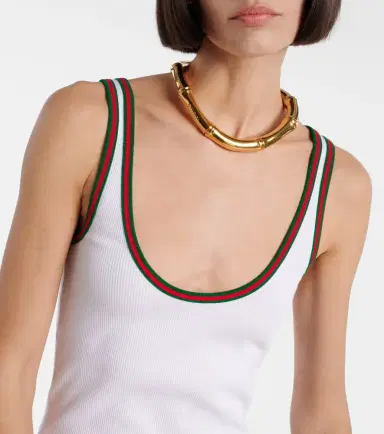 Gucci Ribbed-knit cotton tank top | Thumbnail 3 Gucci Ribbed-knit cotton tank top | Thumbnail 3