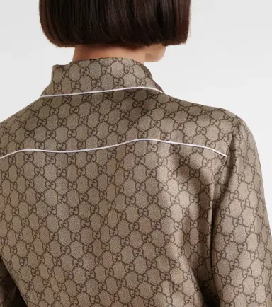 Gucci GG silk twill shirt dress | Thumbnail 6 Gucci GG silk twill shirt dress | Thumbnail 6
