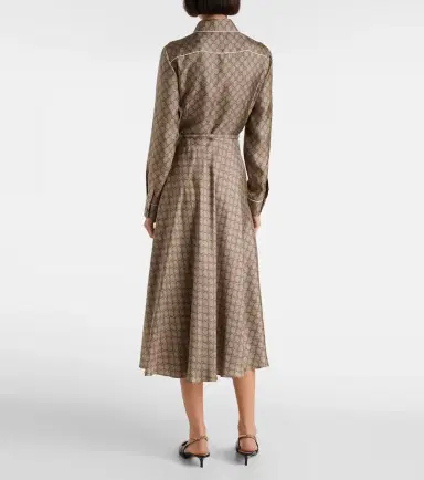 Gucci GG silk twill shirt dress | Thumbnail 7 Gucci GG silk twill shirt dress | Thumbnail 7