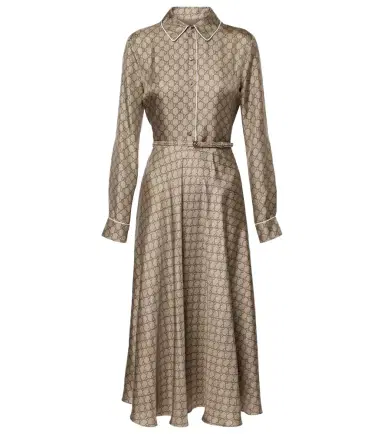Gucci GG silk twill shirt dress | Thumbnail 1 Gucci GG silk twill shirt dress | Thumbnail 1