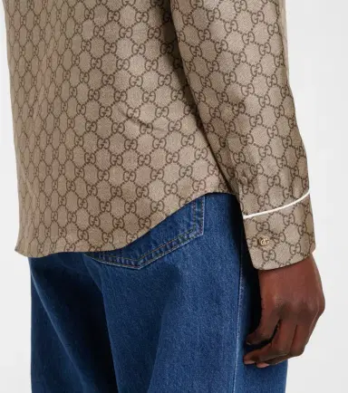 Gucci GG silk twill shirt | Thumbnail 2 Gucci GG silk twill shirt | Thumbnail 2