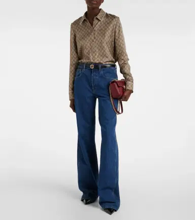 Gucci GG silk twill shirt | Thumbnail 3 Gucci GG silk twill shirt | Thumbnail 3