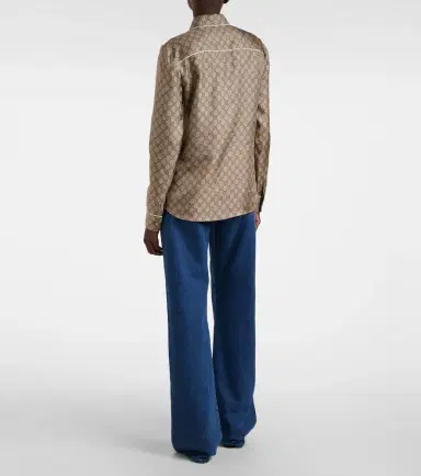 Gucci GG silk twill shirt | Thumbnail 4 Gucci GG silk twill shirt | Thumbnail 4