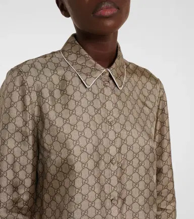Gucci GG silk twill shirt | Thumbnail 5 Gucci GG silk twill shirt | Thumbnail 5