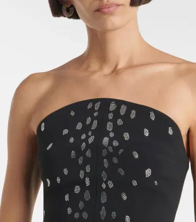 David Koma Rhinestone-embellished midi dress | Thumbnail 3 David Koma Rhinestone-embellished midi dress | Thumbnail 3
