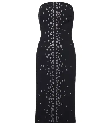 David Koma Rhinestone-embellished midi dress | Thumbnail 1 David Koma Rhinestone-embellished midi dress | Thumbnail 1