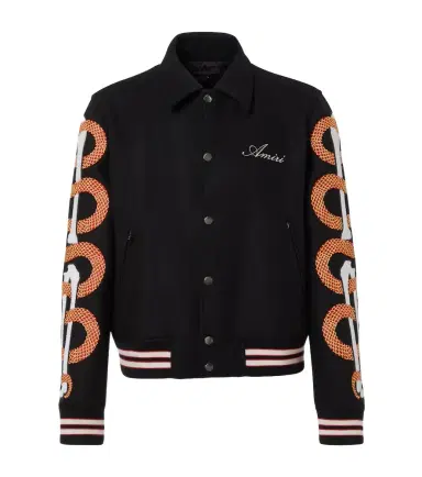 Amiri Snake Bones wool-blend varsity jacket | Thumbnail 1 Amiri Snake Bones wool-blend varsity jacket | Thumbnail 1