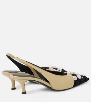 The Attico Fiona 50 embellished leather slingback pumps | Thumbnail 3 The Attico Fiona 50 embellished leather slingback pumps | Thumbnail 3