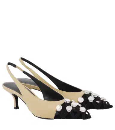The Attico Fiona 50 embellished leather slingback pumps | Thumbnail 1 The Attico Fiona 50 embellished leather slingback pumps | Thumbnail 1