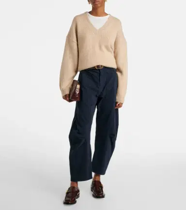 Nili Lotan Shon cotton twill barrel-leg pants | Thumbnail 3 Nili Lotan Shon cotton twill barrel-leg pants | Thumbnail 3