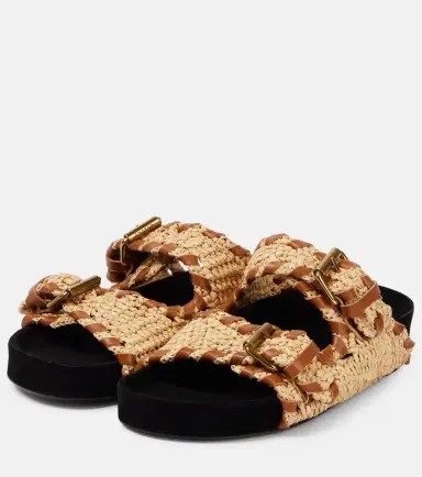 Isabel Marant Lennyo leather-trimmed raffia sandals | Thumbnail 4 Isabel Marant Lennyo leather-trimmed raffia sandals | Thumbnail 4