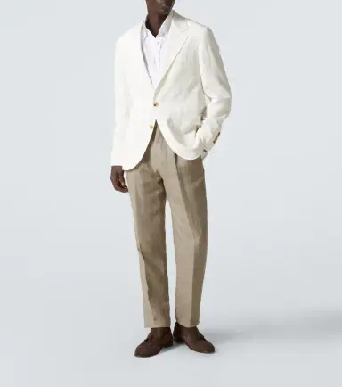 Brunello Cucinelli Single-breasted linen blazer | Thumbnail 4 Brunello Cucinelli Single-breasted linen blazer | Thumbnail 4