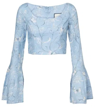 Agua by Agua Bendita Limoncillo Lymanopoda floral linen crop top | Thumbnail 1 Agua by Agua Bendita Limoncillo Lymanopoda floral linen crop top | Thumbnail 1