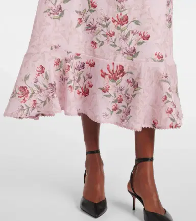 Agua by Agua Bendita Mercedes Wisteria floral linen midi dress | Thumbnail 3 Agua by Agua Bendita Mercedes Wisteria floral linen midi dress | Thumbnail 3