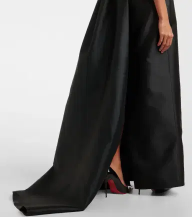 Monique Lhuillier Bow-detail asymmetric draped gown | Thumbnail 4 Monique Lhuillier Bow-detail asymmetric draped gown | Thumbnail 4