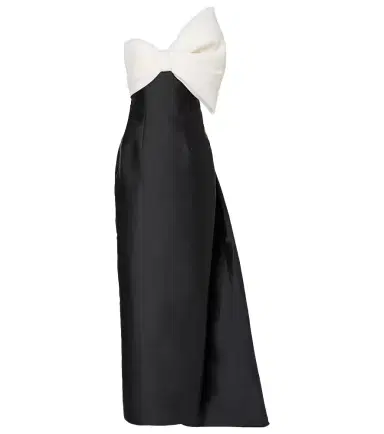 Monique Lhuillier Bow-detail asymmetric draped gown | Thumbnail 1 Monique Lhuillier Bow-detail asymmetric draped gown | Thumbnail 1