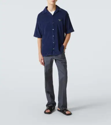 Prada Cotton terry bowling shirt | Thumbnail 4 Prada Cotton terry bowling shirt | Thumbnail 4