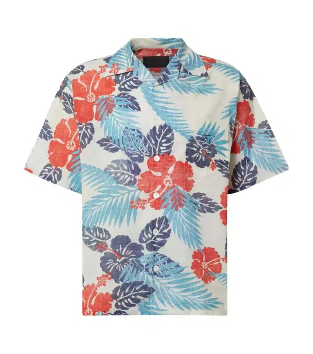 Printed cotton bowling shirt Printed cotton bowling shirt