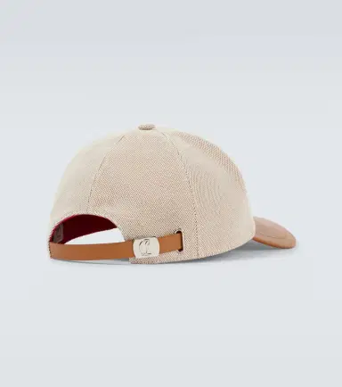 Christian Louboutin eather-trimmed cotton baseball cap | Thumbnail 2 Christian Louboutin eather-trimmed cotton baseball cap | Thumbnail 2