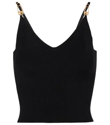 Versace Safety Pin ribbed-knit top | Thumbnail 1 Versace Safety Pin ribbed-knit top | Thumbnail 1