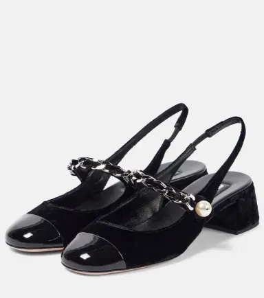 Miu Miu 35 embellished velvet pumps | Thumbnail 3 Miu Miu 35 embellished velvet pumps | Thumbnail 3