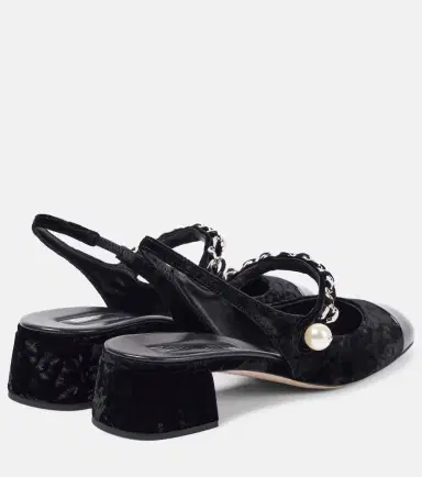 Miu Miu 35 embellished velvet pumps | Thumbnail 4 Miu Miu 35 embellished velvet pumps | Thumbnail 4