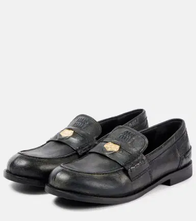 Miu Miu Leather penny loafers | Thumbnail 2 Miu Miu Leather penny loafers | Thumbnail 2