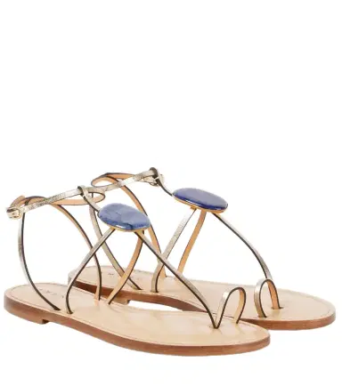 AMANU Cairo embellished metallic leather sandals | Thumbnail 1 AMANU Cairo embellished metallic leather sandals | Thumbnail 1