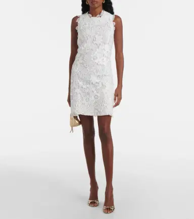 Monique Lhuillier Floral lace minidress | Thumbnail 2 Monique Lhuillier Floral lace minidress | Thumbnail 2