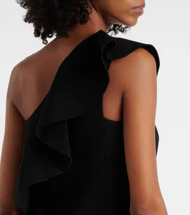 Max Mara Giacomo ruffled sablé minidress | Thumbnail 4 Max Mara Giacomo ruffled sablé minidress | Thumbnail 4