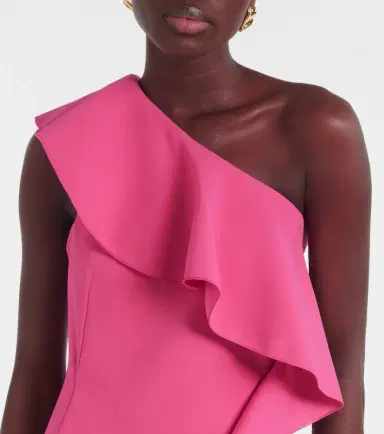 Max Mara Giacomo ruffled sable minidress | Thumbnail 4 Max Mara Giacomo ruffled sable minidress | Thumbnail 4