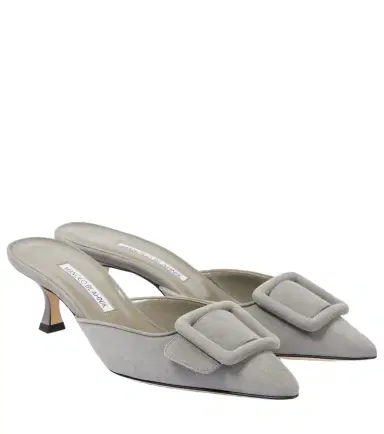 Manolo Blahnik Maysale 50 suede mules | Thumbnail 1 Manolo Blahnik Maysale 50 suede mules | Thumbnail 1
